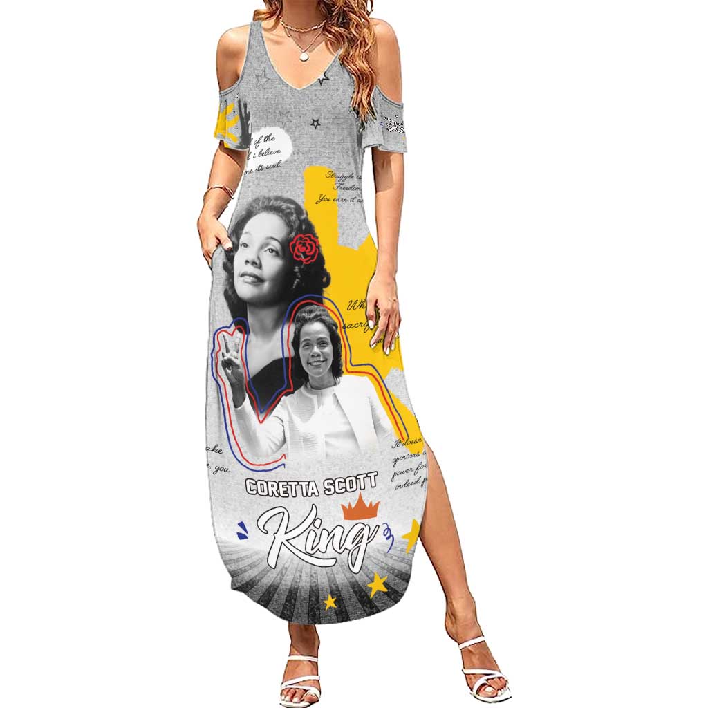 Coretta Scott King Summer Maxi Dress Honoring The Legacy Hand Draw Style