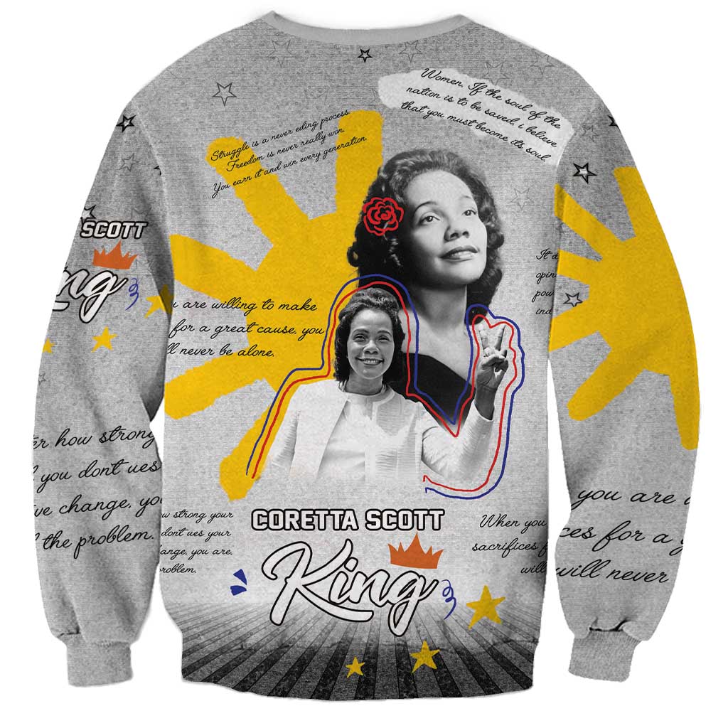 Coretta Scott King Sweatshirt Honoring The Legacy Hand Draw Style