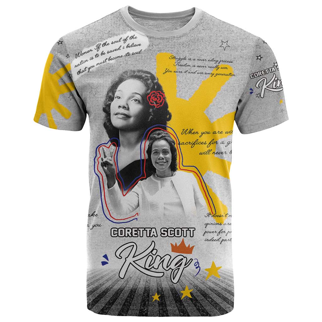 Coretta Scott King T Shirt Honoring The Legacy Hand Draw Style