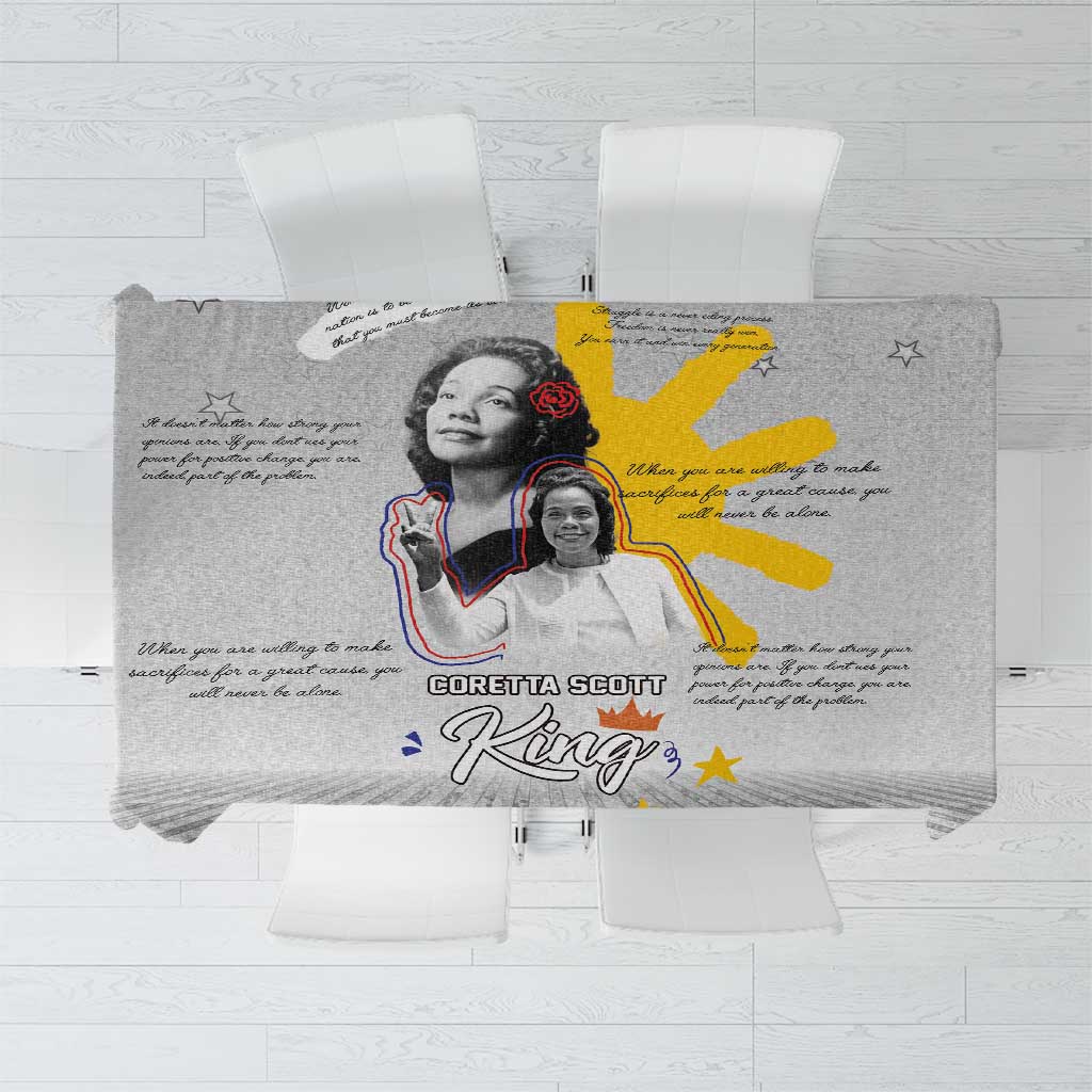 Coretta Scott King Tablecloth Honoring The Legacy Hand Draw Style