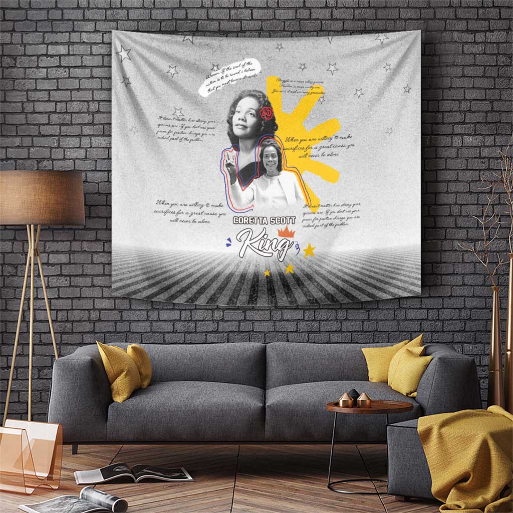 Coretta Scott King Tapestry Honoring The Legacy Hand Draw Style