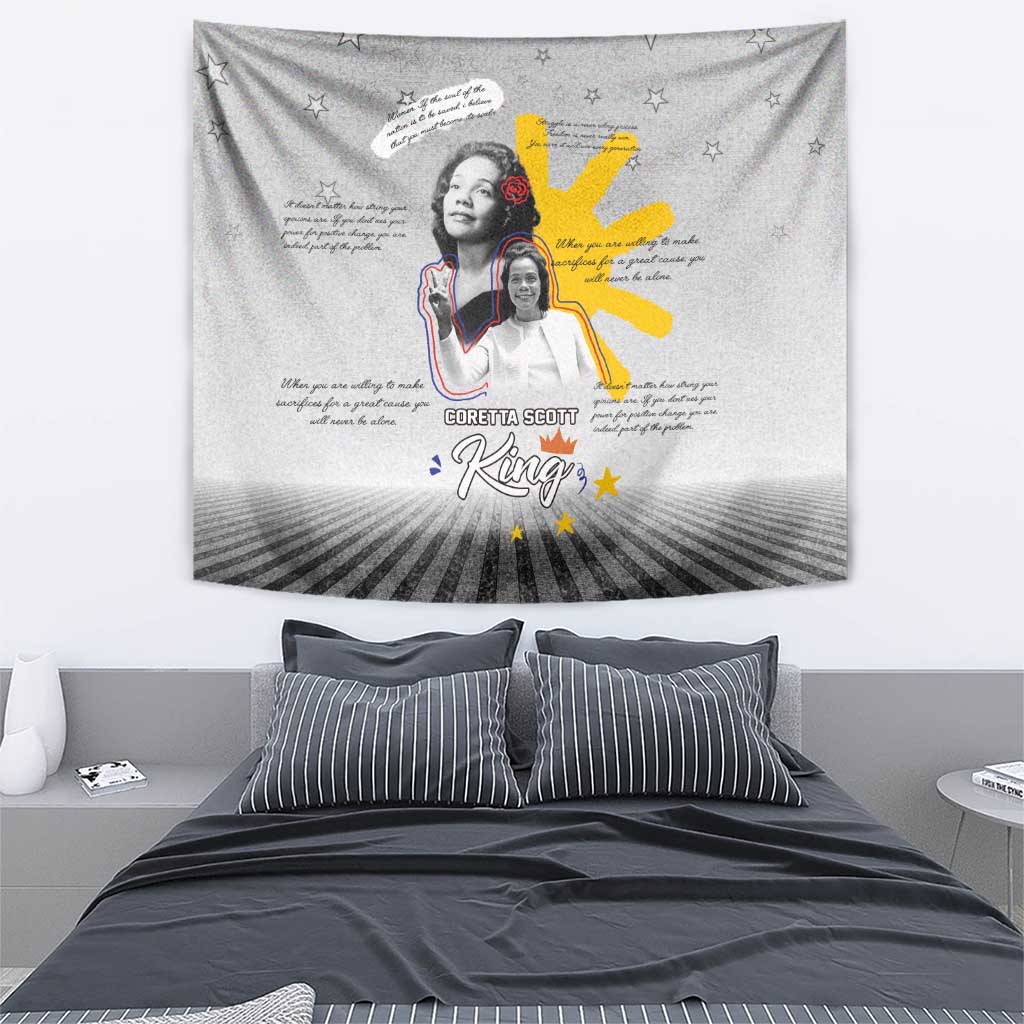 Coretta Scott King Tapestry Honoring The Legacy Hand Draw Style