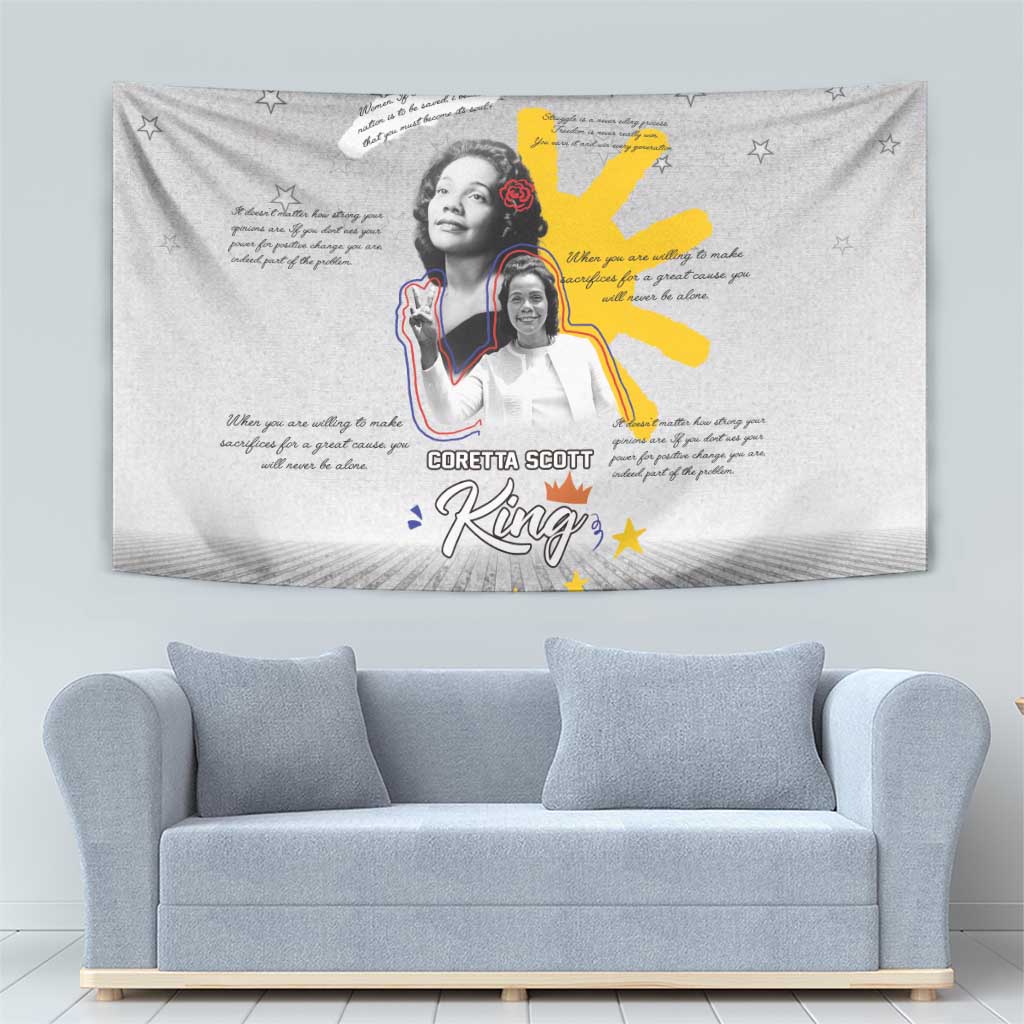 Coretta Scott King Tapestry Honoring The Legacy Hand Draw Style