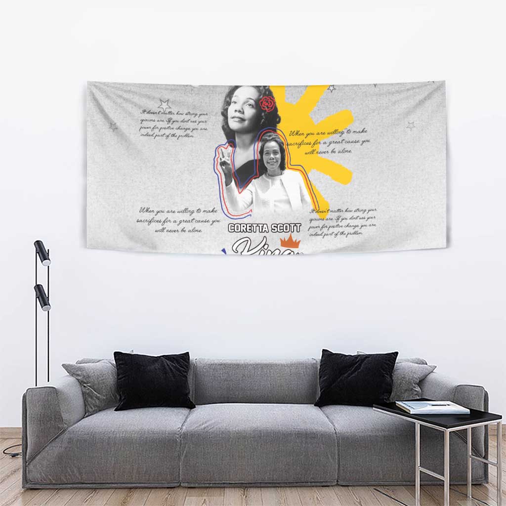 Coretta Scott King Tapestry Honoring The Legacy Hand Draw Style