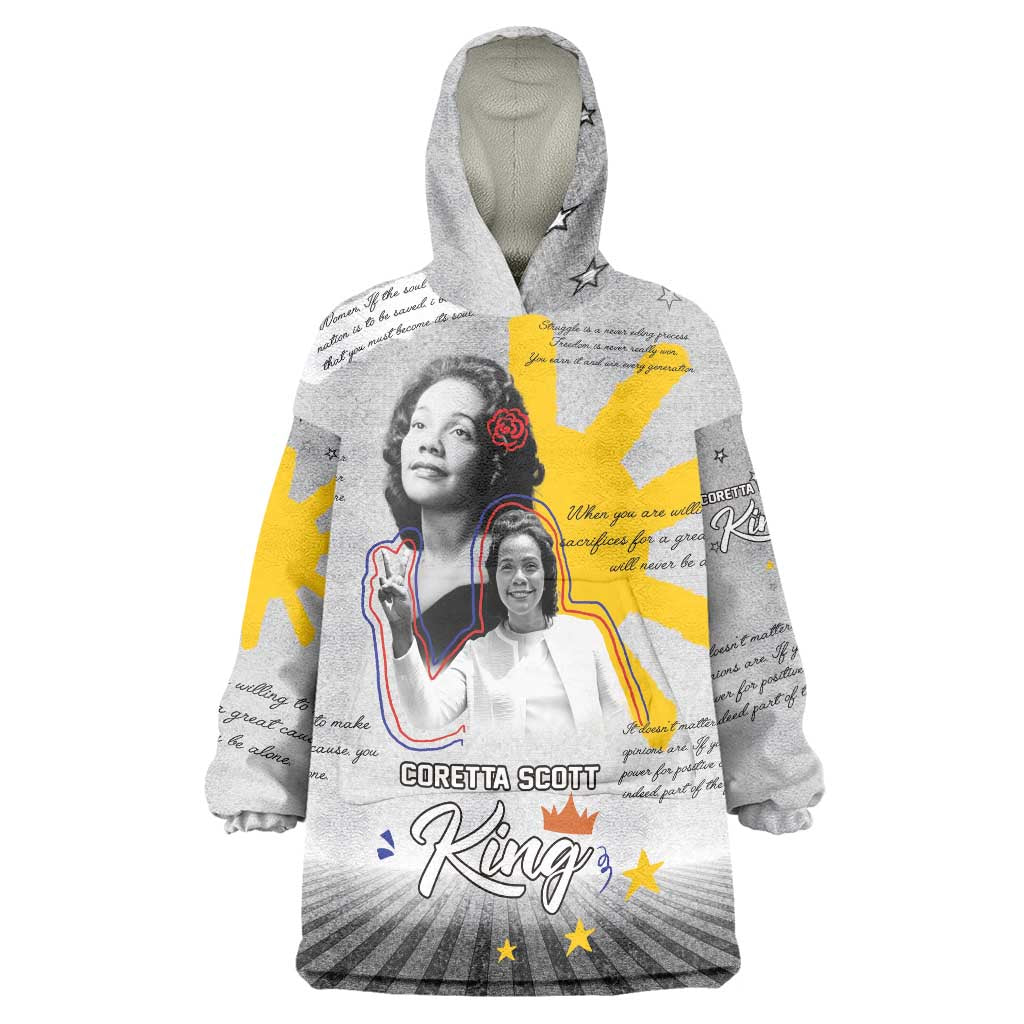 Coretta Scott King Wearable Blanket Hoodie Honoring The Legacy Hand Draw Style