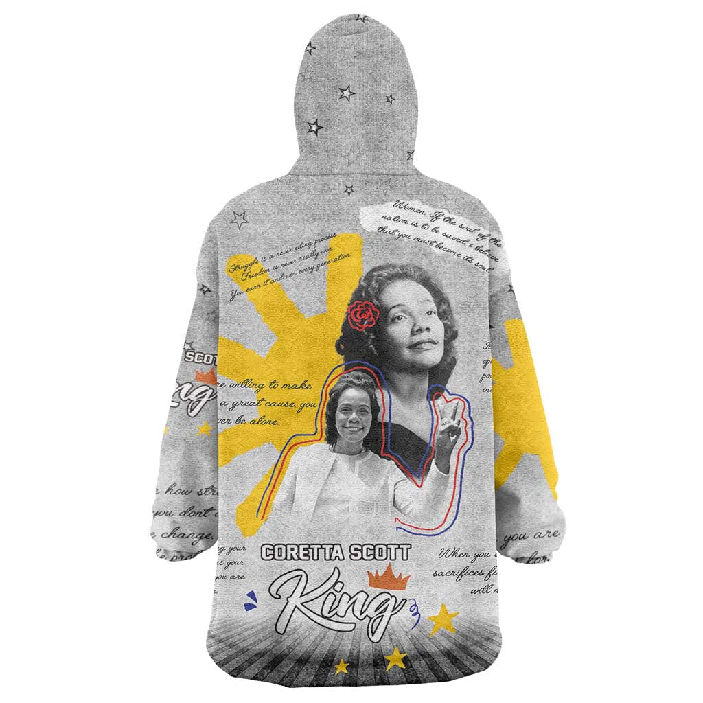 Coretta Scott King Wearable Blanket Hoodie Honoring The Legacy Hand Draw Style