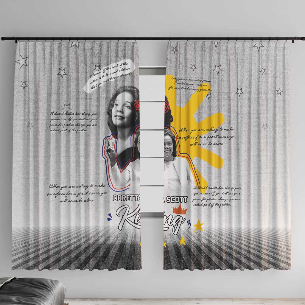 Coretta Scott King Window Curtain Honoring The Legacy Hand Draw Style