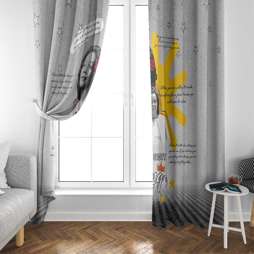 Coretta Scott King Window Curtain Honoring The Legacy Hand Draw Style