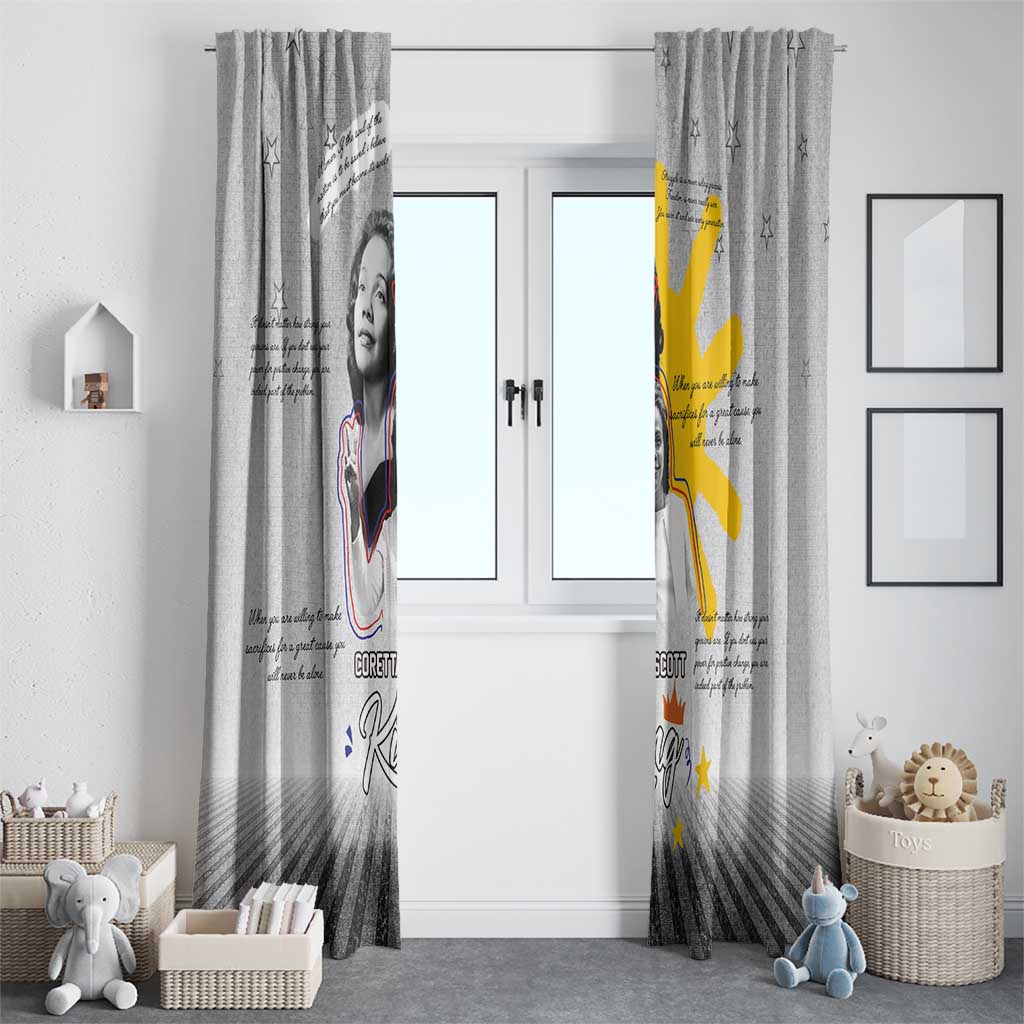Coretta Scott King Window Curtain Honoring The Legacy Hand Draw Style