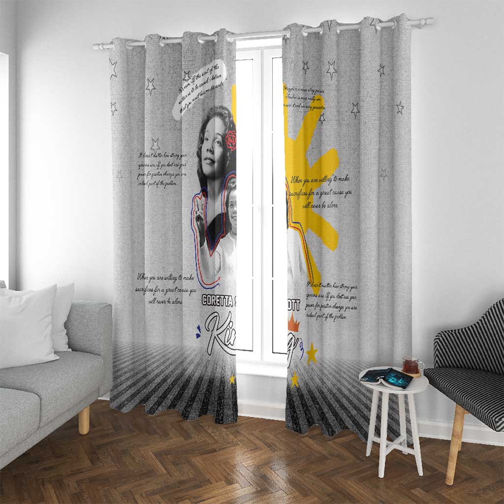 Coretta Scott King Window Curtain Honoring The Legacy Hand Draw Style