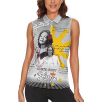 Coretta Scott King Women Sleeveless Polo Shirt Honoring The Legacy Hand Draw Style