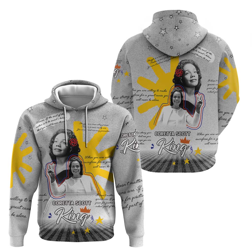 Coretta Scott King Zip Hoodie Honoring The Legacy Hand Draw Style