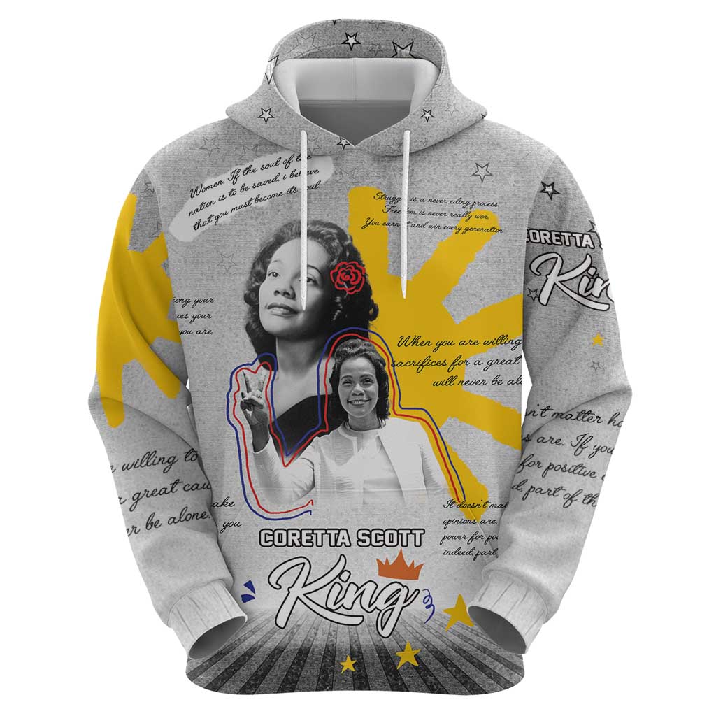Coretta Scott King Zip Hoodie Honoring The Legacy Hand Draw Style