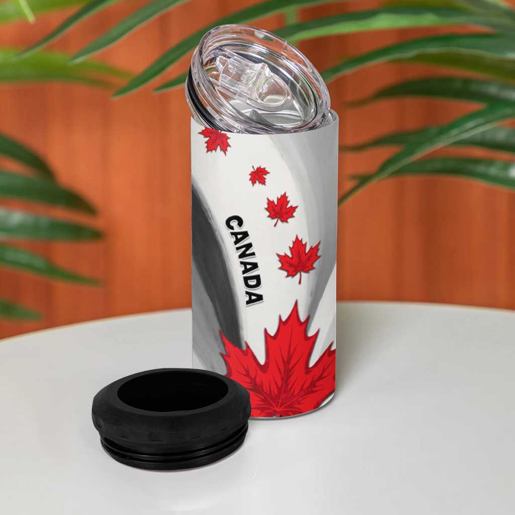 Canada Maple Leaf 4 in 1 Can Cooler Tumbler Unique Style