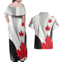Canada Maple Leaf Couples Matching Off Shoulder Maxi Dress and Hawaiian Shirt Unique Style