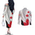 Canada Maple Leaf Couples Matching Off The Shoulder Long Sleeve Dress and Long Sleeve Button Shirt Unique Style