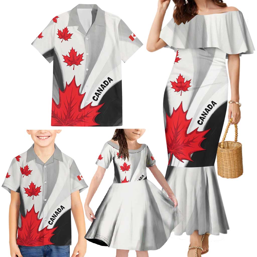 Canada Maple Leaf Family Matching Mermaid Dress and Hawaiian Shirt Unique Style