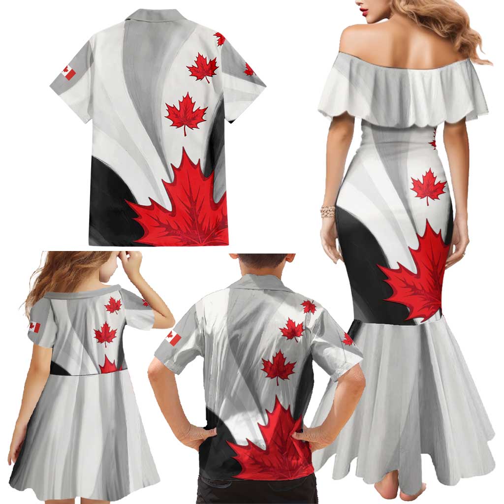 Canada Maple Leaf Family Matching Mermaid Dress and Hawaiian Shirt Unique Style