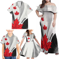 Canada Maple Leaf Family Matching Off Shoulder Maxi Dress and Hawaiian Shirt Unique Style
