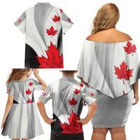 Canada Maple Leaf Family Matching Off Shoulder Short Dress and Hawaiian Shirt Unique Style