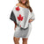 Canada Maple Leaf Family Matching Off Shoulder Short Dress and Hawaiian Shirt Unique Style