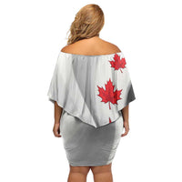 Canada Maple Leaf Family Matching Off Shoulder Short Dress and Hawaiian Shirt Unique Style