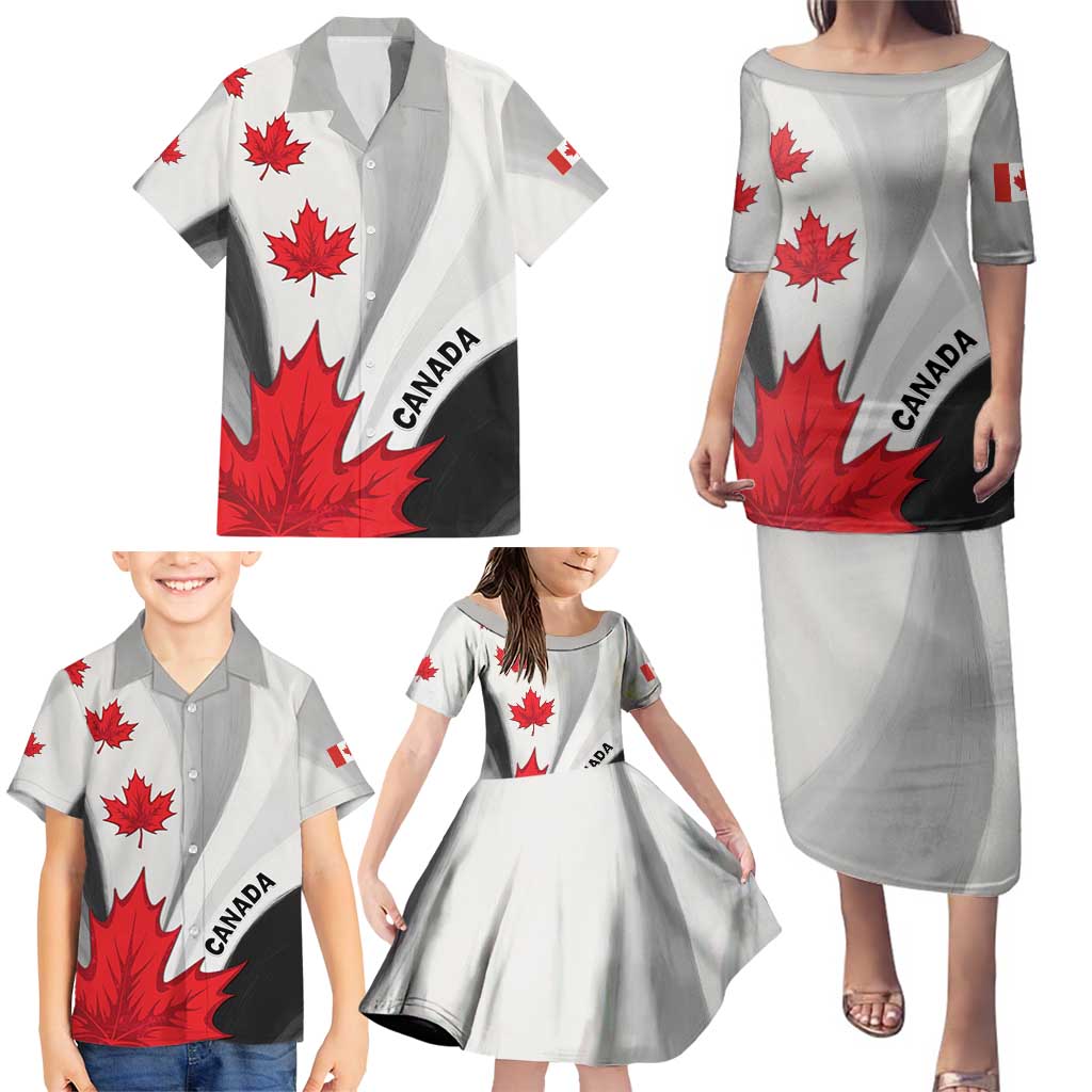 Canada Maple Leaf Family Matching Puletasi and Hawaiian Shirt Unique Style
