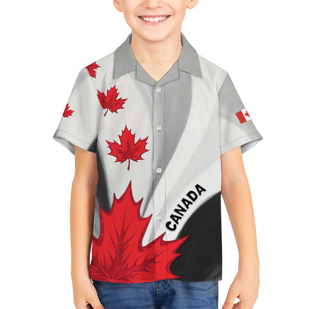 Canada Maple Leaf Family Matching Short Sleeve Bodycon Dress and Hawaiian Shirt Unique Style