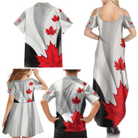 Canada Maple Leaf Family Matching Summer Maxi Dress and Hawaiian Shirt Unique Style