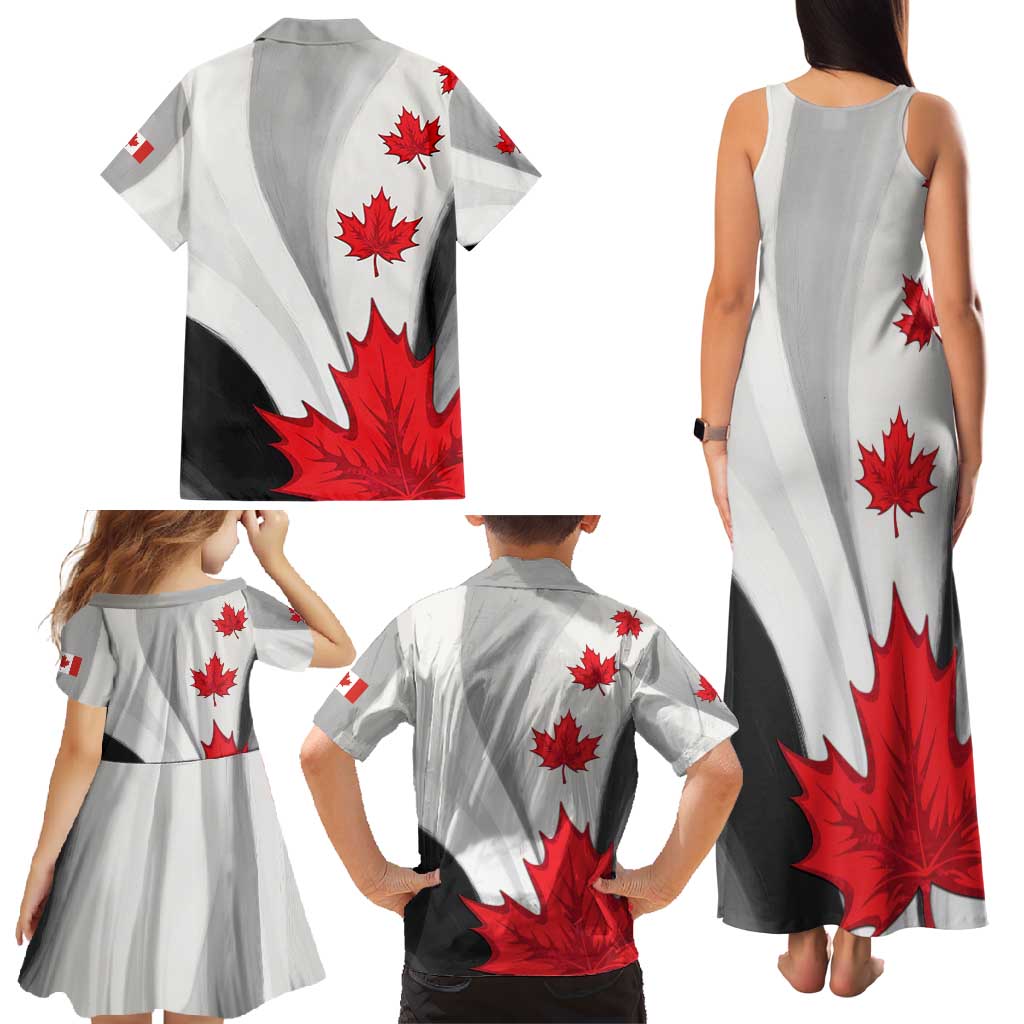 Canada Maple Leaf Family Matching Tank Maxi Dress and Hawaiian Shirt Unique Style