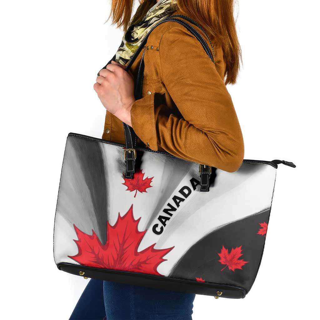 Canada Maple Leaf Leather Tote Bag Unique Style