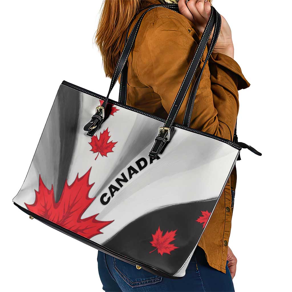 Canada Maple Leaf Leather Tote Bag Unique Style