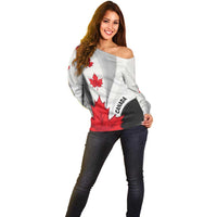 Canada Maple Leaf Off Shoulder Sweater Unique Style