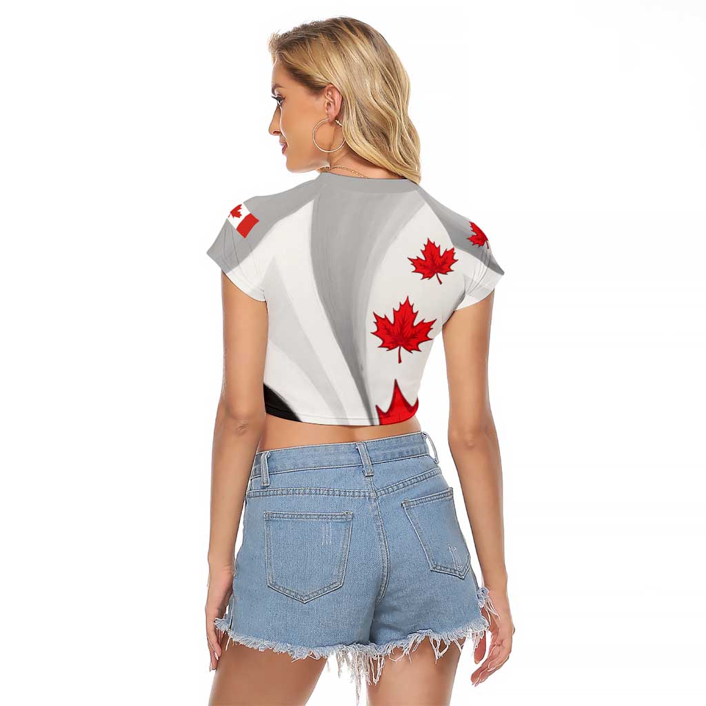 Canada Maple Leaf Raglan Cropped T Shirt Unique Style