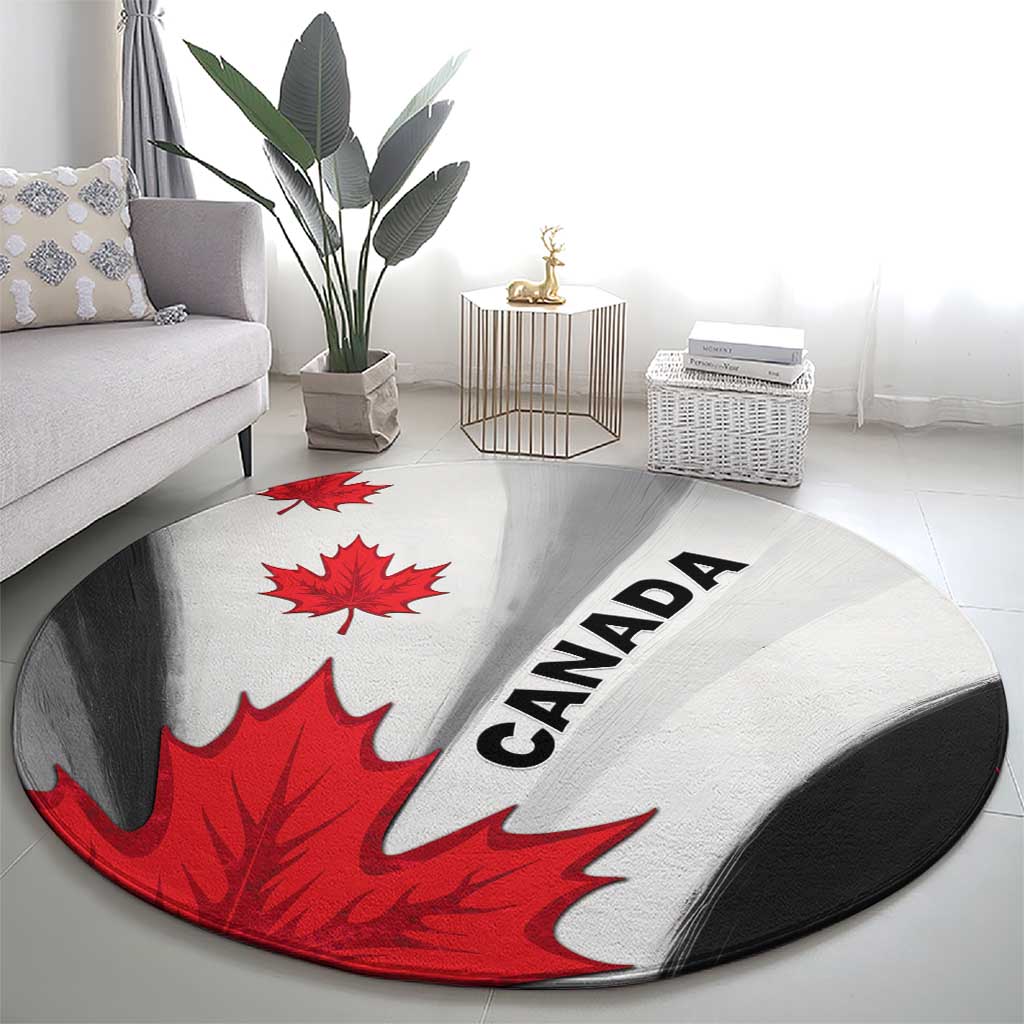 Canada Maple Leaf Round Carpet Unique Style