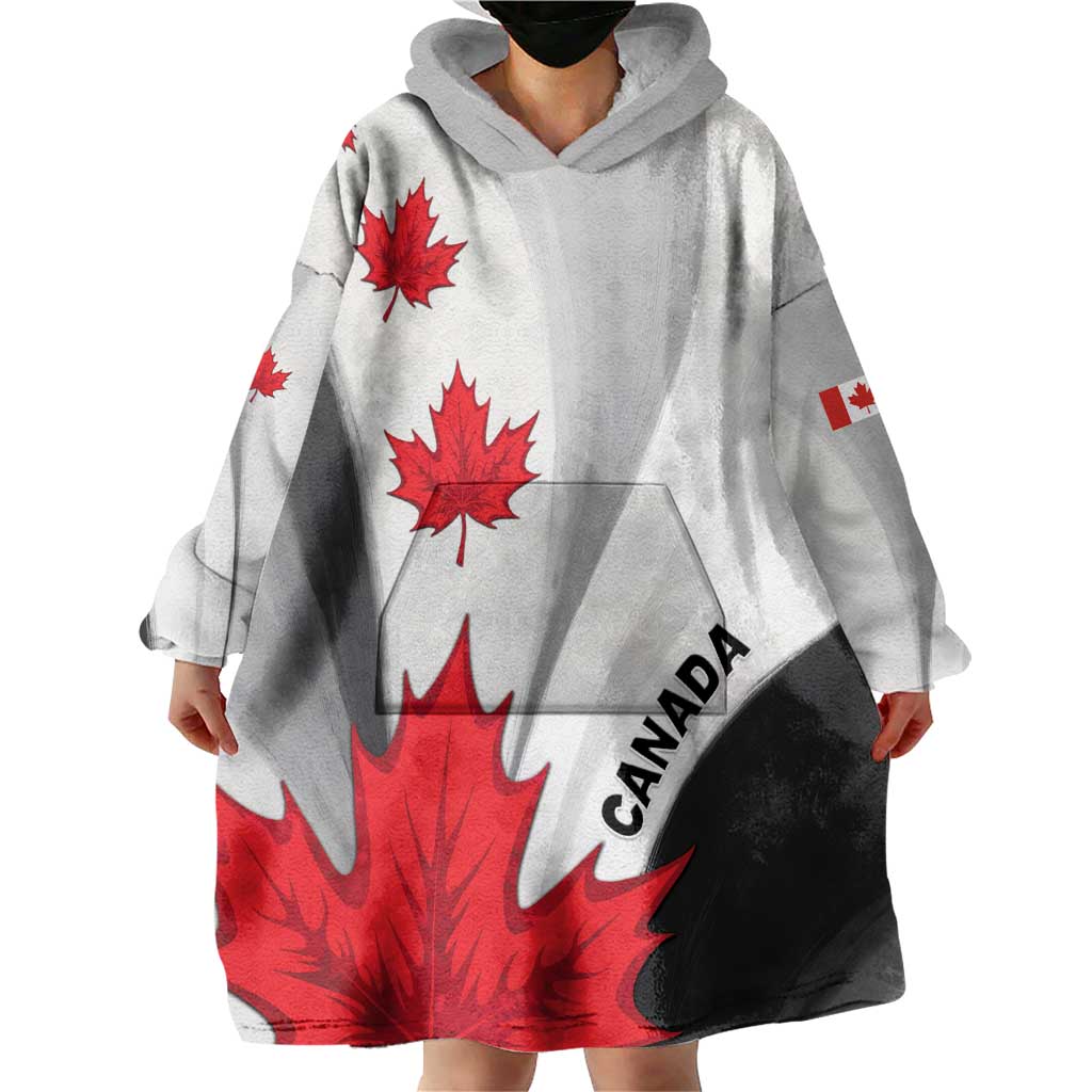 Canada Maple Leaf Wearable Blanket Hoodie Unique Style