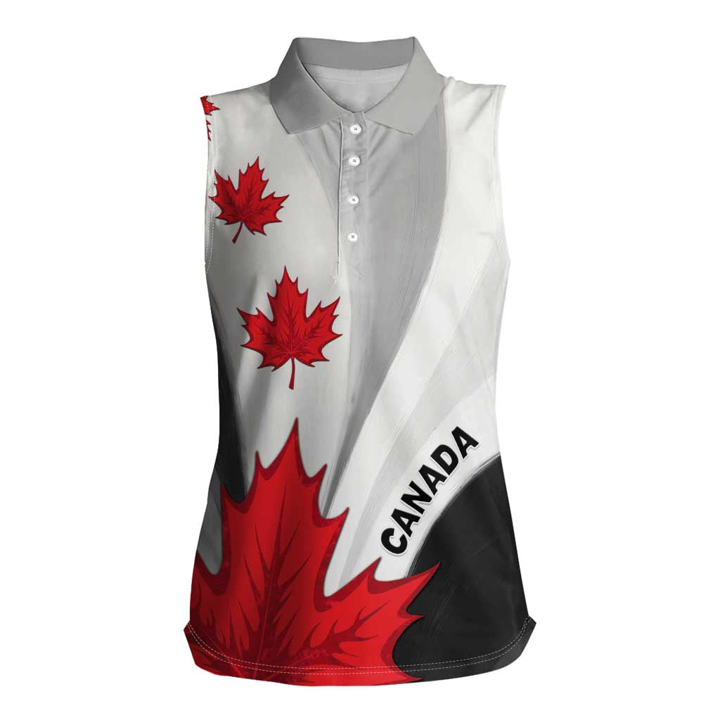 Canada Maple Leaf Women Sleeveless Polo Shirt Unique Style