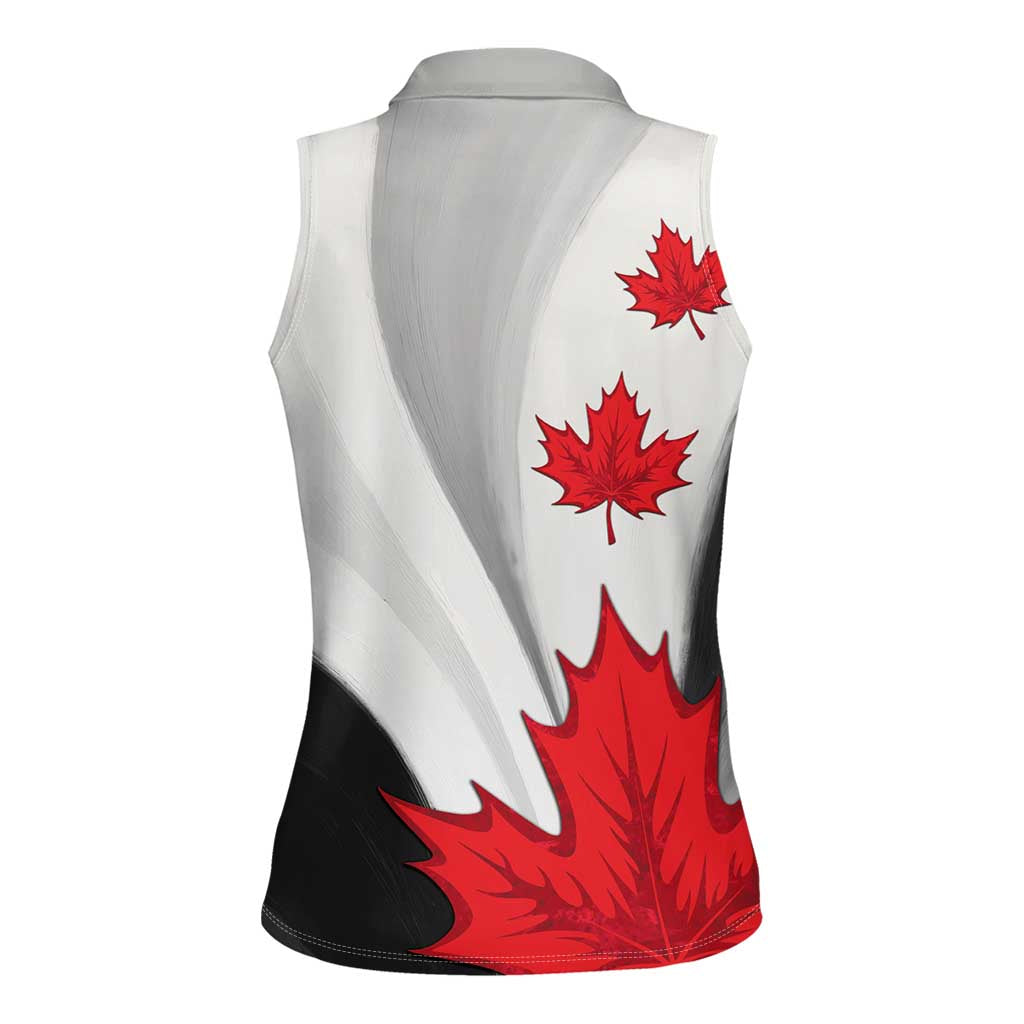 Canada Maple Leaf Women Sleeveless Polo Shirt Unique Style