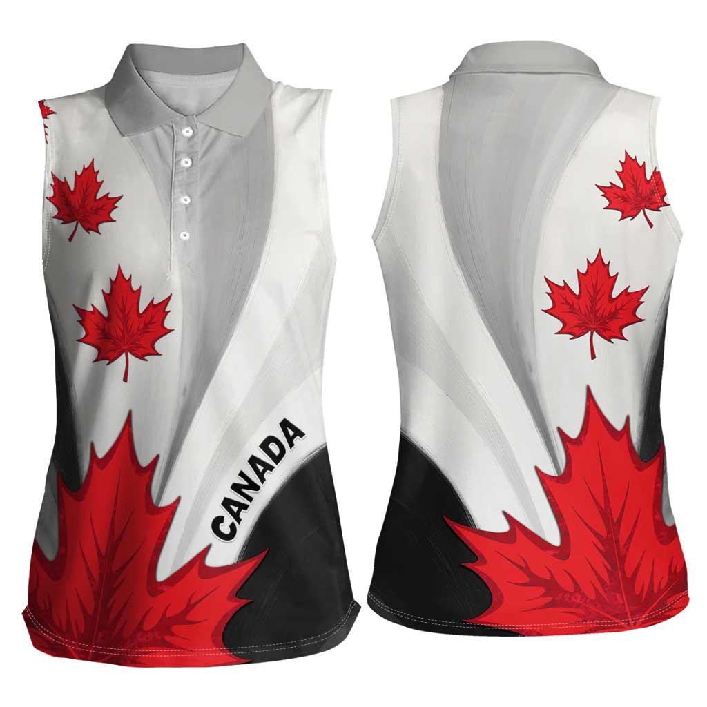 Canada Maple Leaf Women Sleeveless Polo Shirt Unique Style