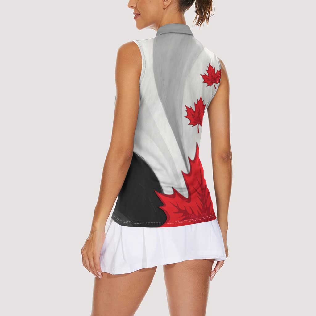 Canada Maple Leaf Women Sleeveless Polo Shirt Unique Style