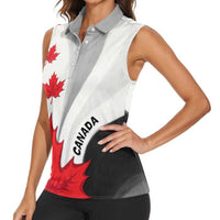 Canada Maple Leaf Women Sleeveless Polo Shirt Unique Style