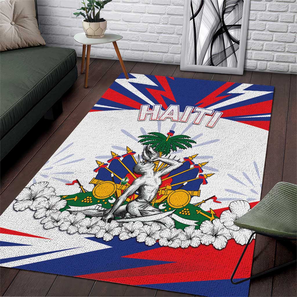 Haiti Heritage Month Area Rug Negre Marron With Hibiscus