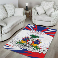 Haiti Heritage Month Area Rug Negre Marron With Hibiscus