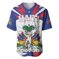 Personalized Haiti Heritage Month Baseball Jersey Negre Marron With Hibiscus