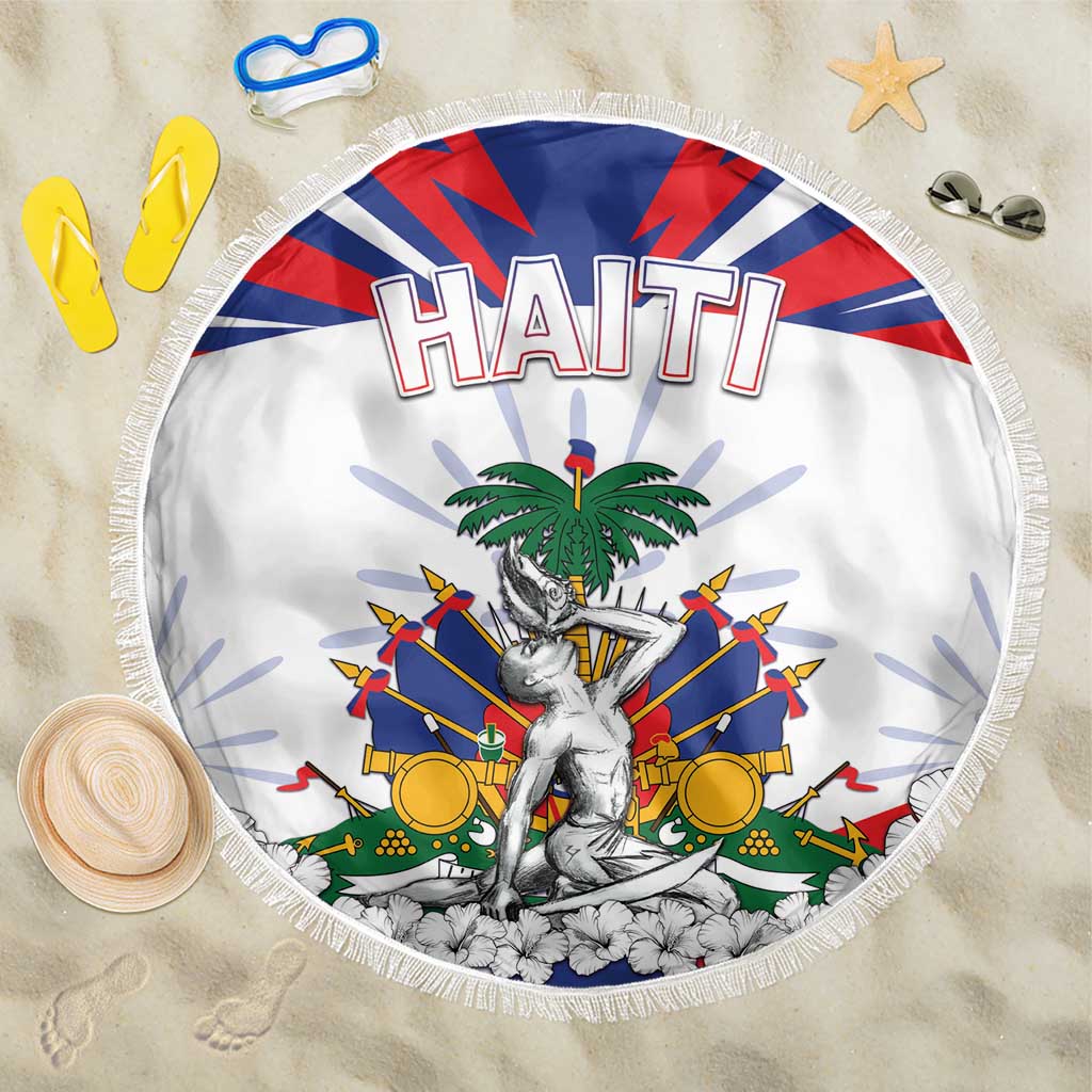 Haiti Heritage Month Beach Blanket Negre Marron With Hibiscus