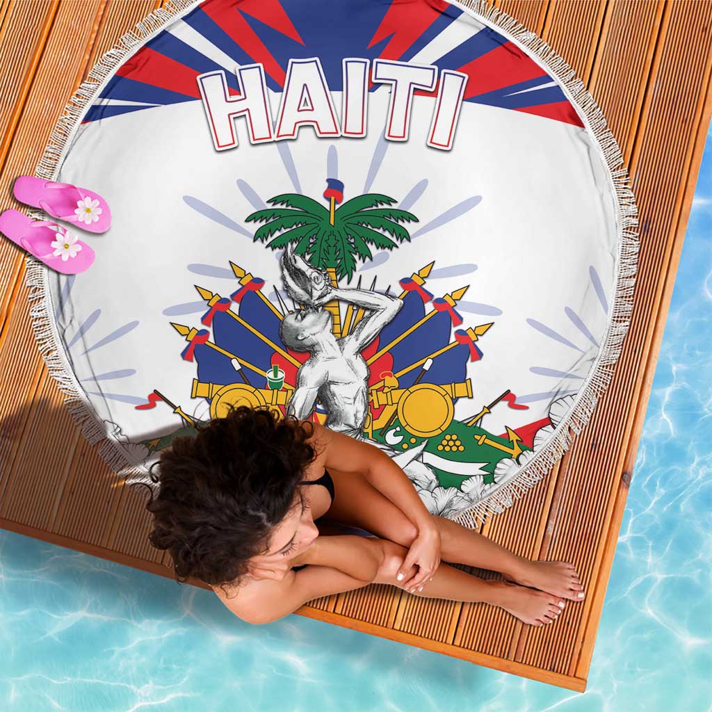 Haiti Heritage Month Beach Blanket Negre Marron With Hibiscus