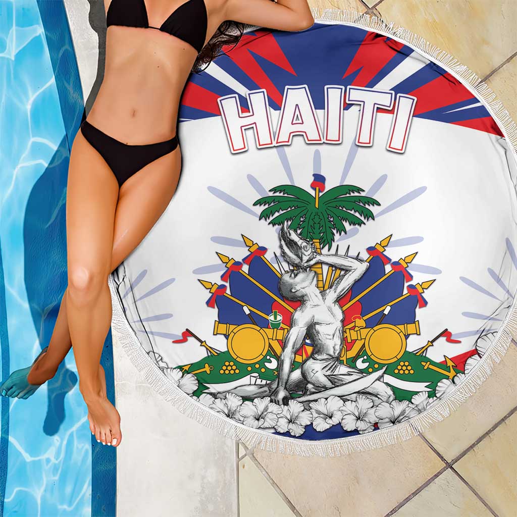 Haiti Heritage Month Beach Blanket Negre Marron With Hibiscus