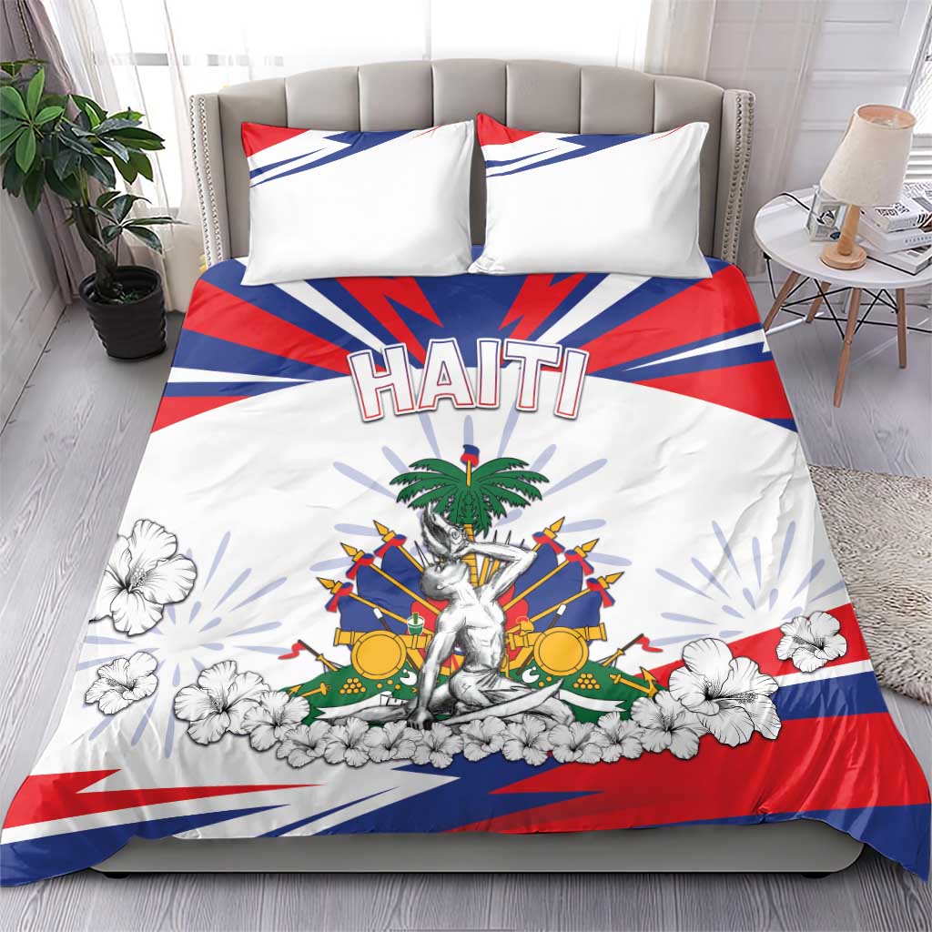 Haiti Heritage Month Bedding Set Negre Marron With Hibiscus