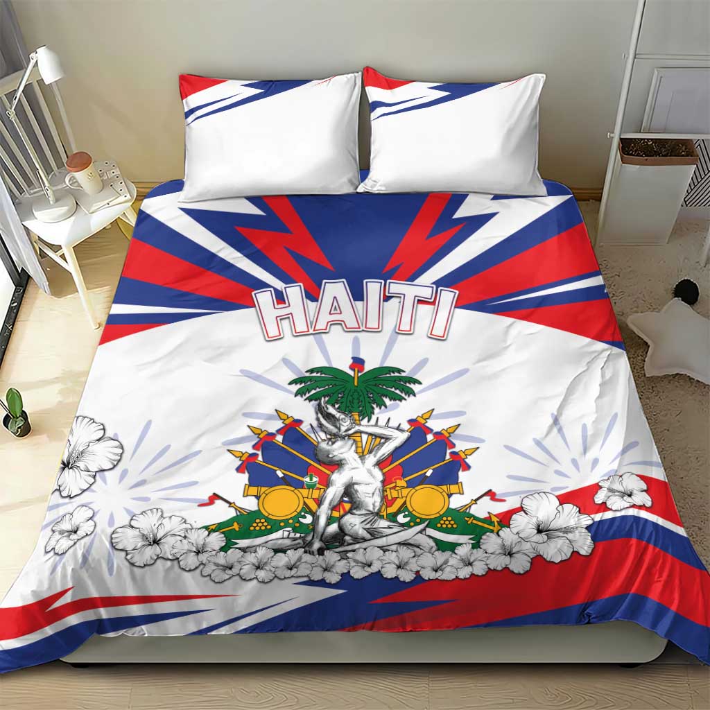 Haiti Heritage Month Bedding Set Negre Marron With Hibiscus