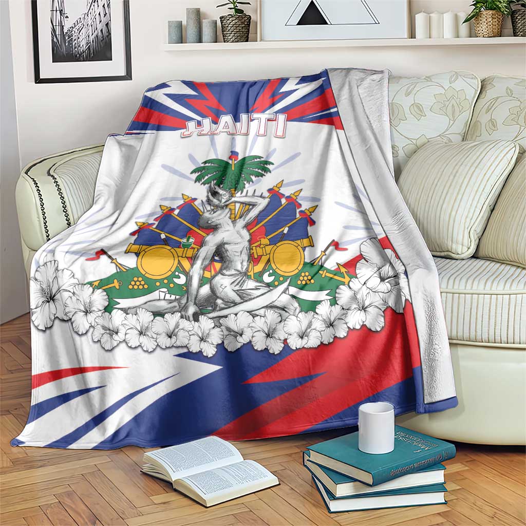 Haiti Heritage Month Blanket Negre Marron With Hibiscus